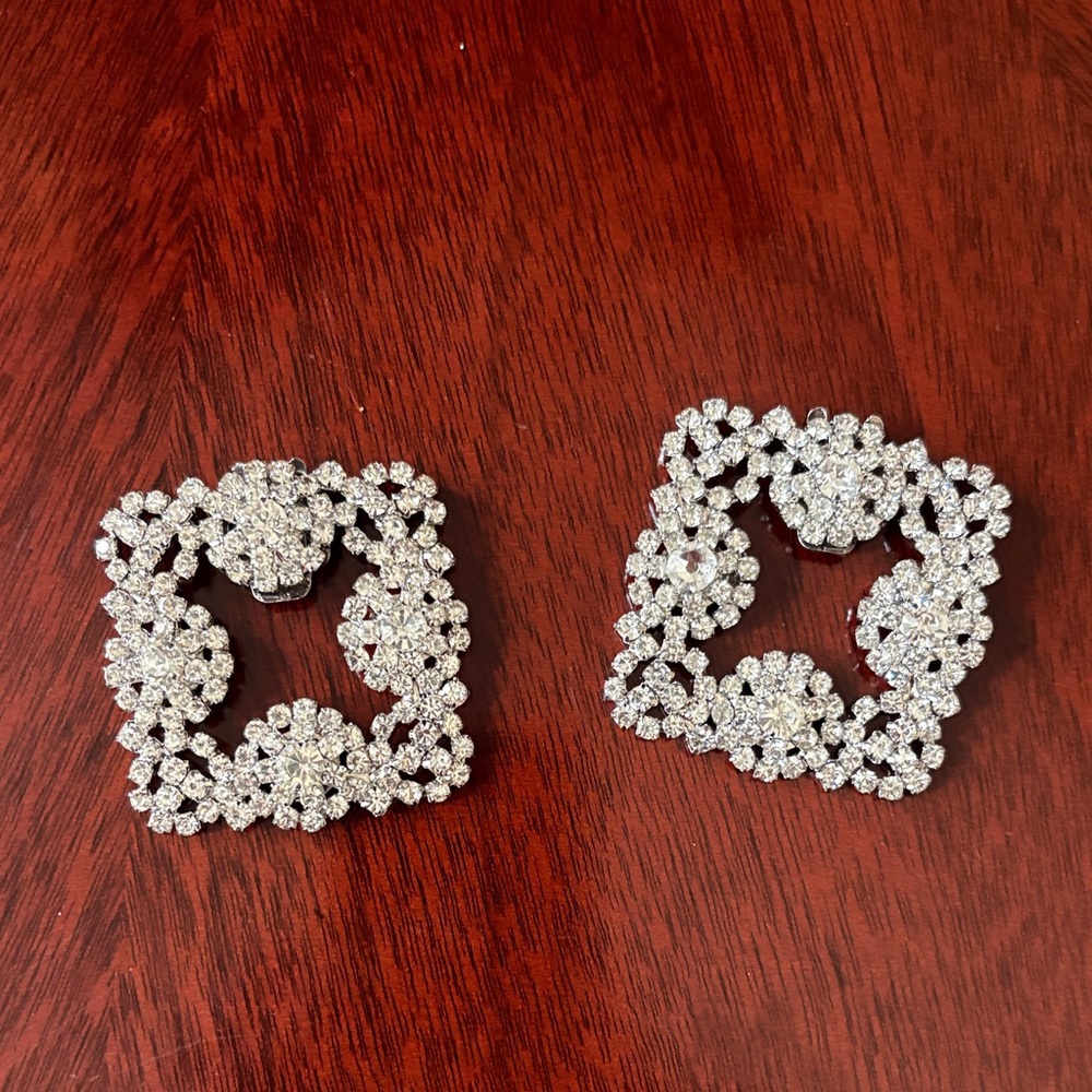 Sparkling Silver shoe clips